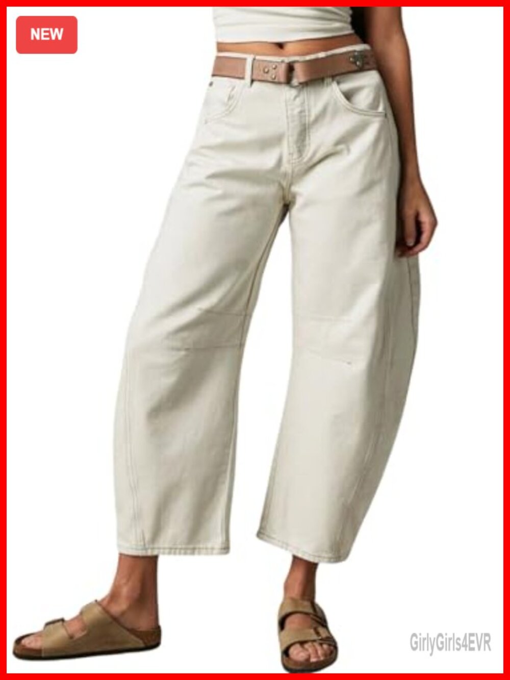 Wide Leg Cropped Mid Rise Boyfriend Harem Denim Pants Baggy Jeans
